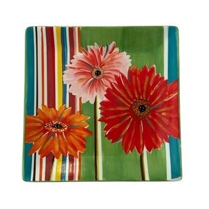 Beautifully Painted Plate by Gerbera by CLAY‎ ART